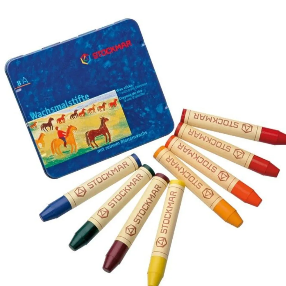 Beeswax Crayons - Waldorf Mix - 8 Sticks