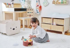 Bunny Storage Unit with Wicker Baskets