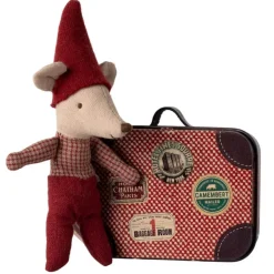 Christmas Baby Mouse with Suitcase
