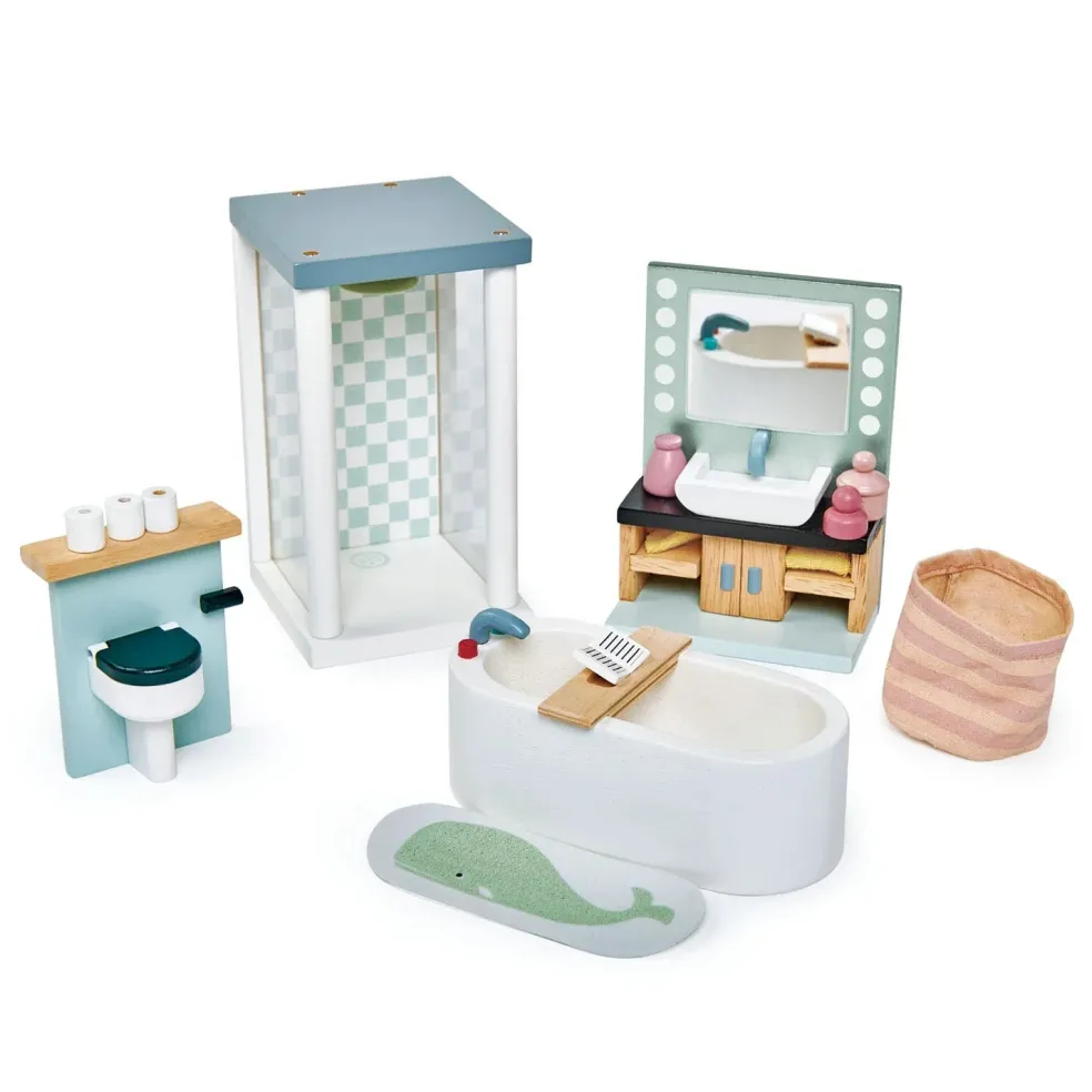 Dovetail Wooden Dollhouse Bathroom Set