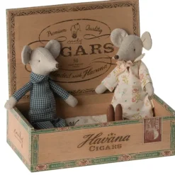 Grandma and Grandpa Mice in a Cigarbox