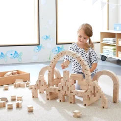 Interlocking Wooden Blocks Construction Set