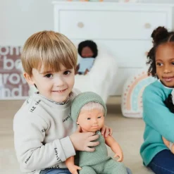 Knit Doll Overall & Beanie Hat Set - 15"