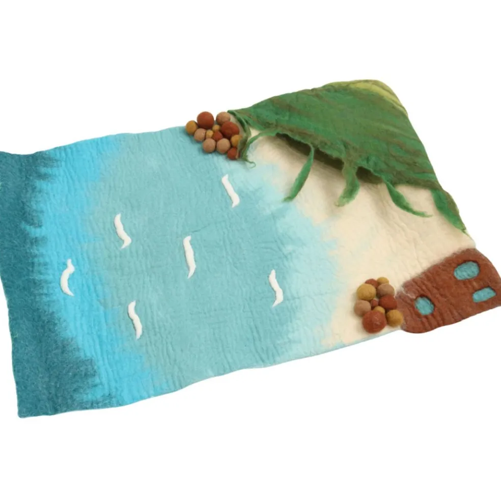 Large Felted Ocean and Shoreline Play Mat