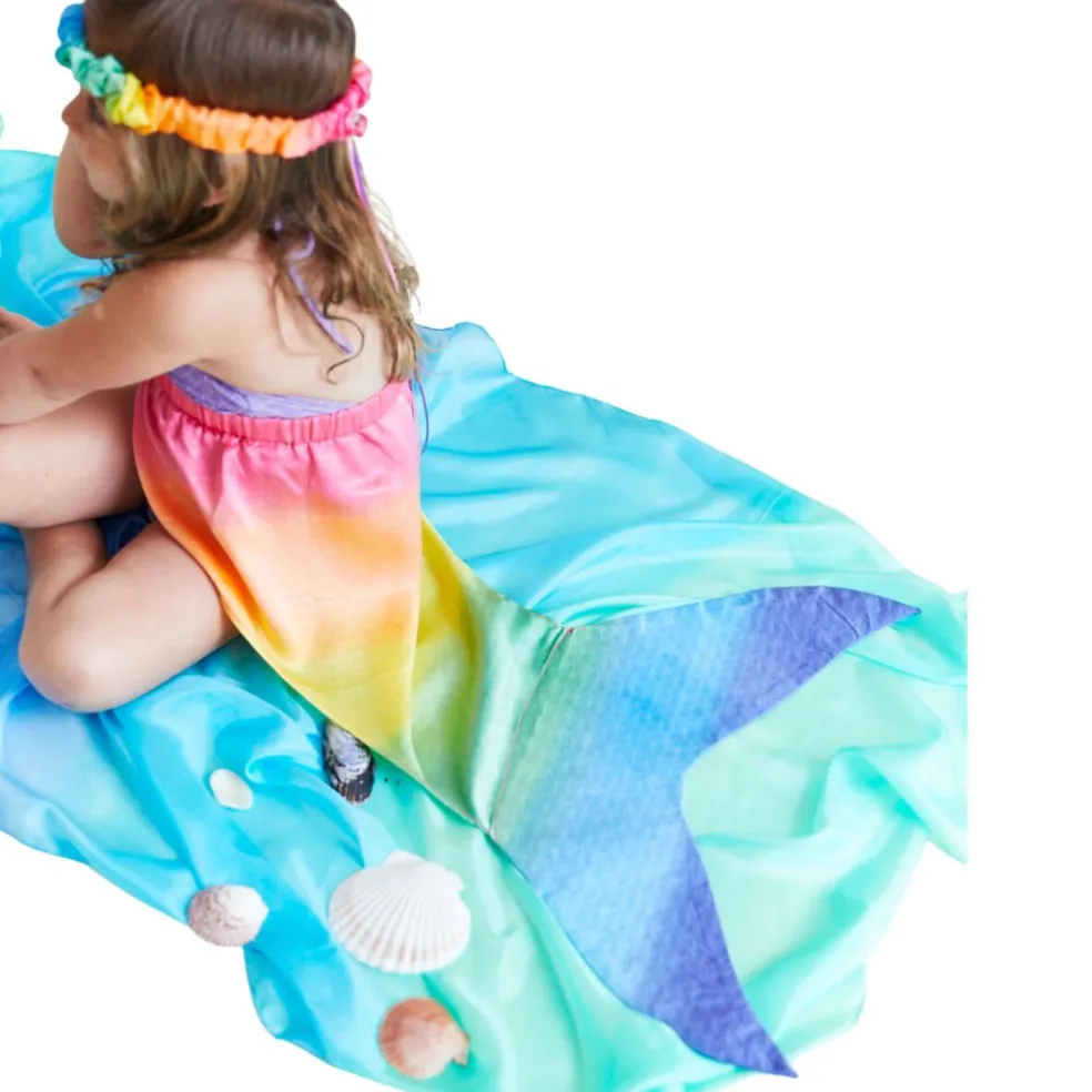 Large Rainbow Silk Mermaid Tail