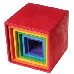 Large Rainbow Wooden Nesting Cubes