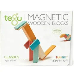 Magnetic Wooden Blocks - 14 Piece Set Sunset