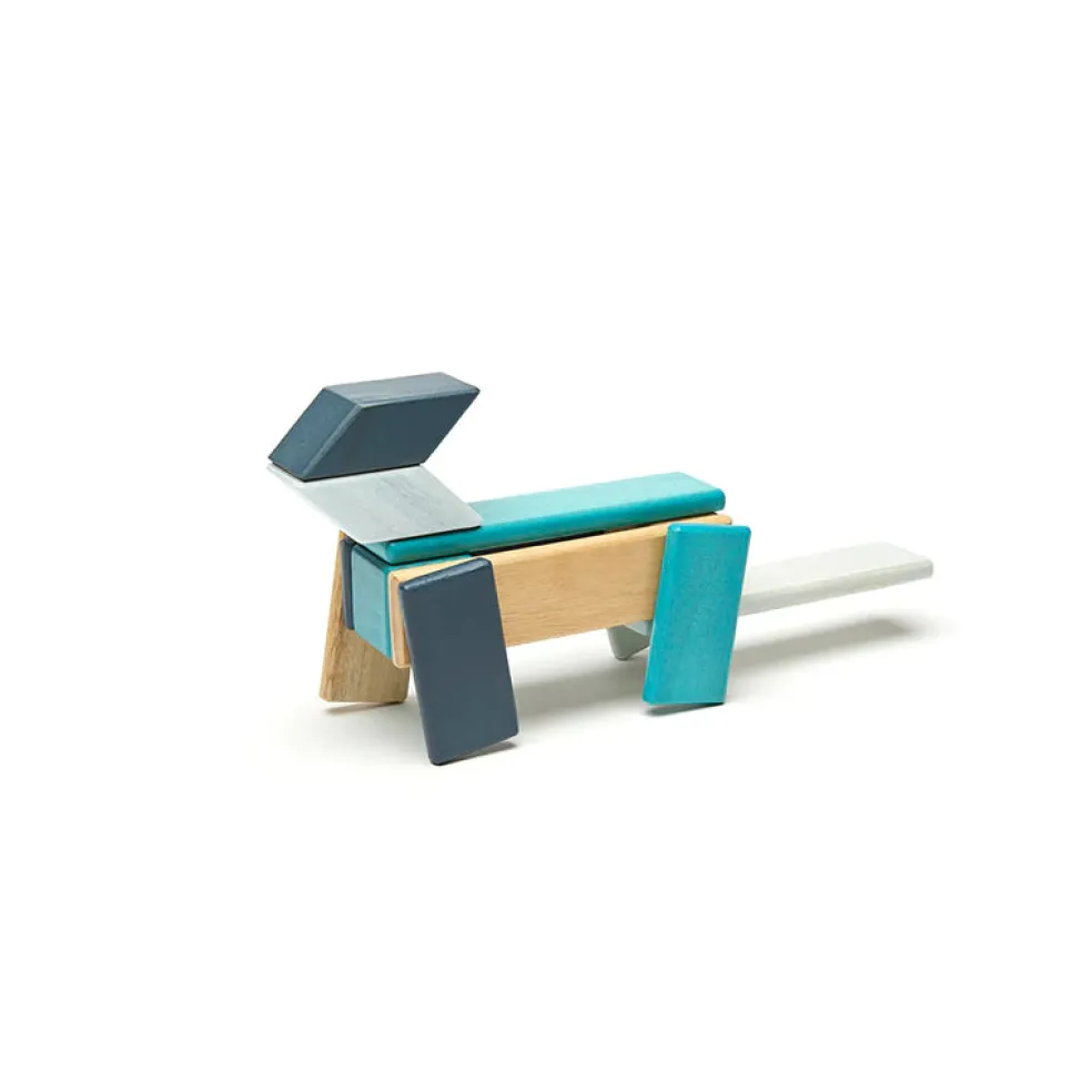 Magnetic Wooden Blocks - 14 Piece Set - Blues