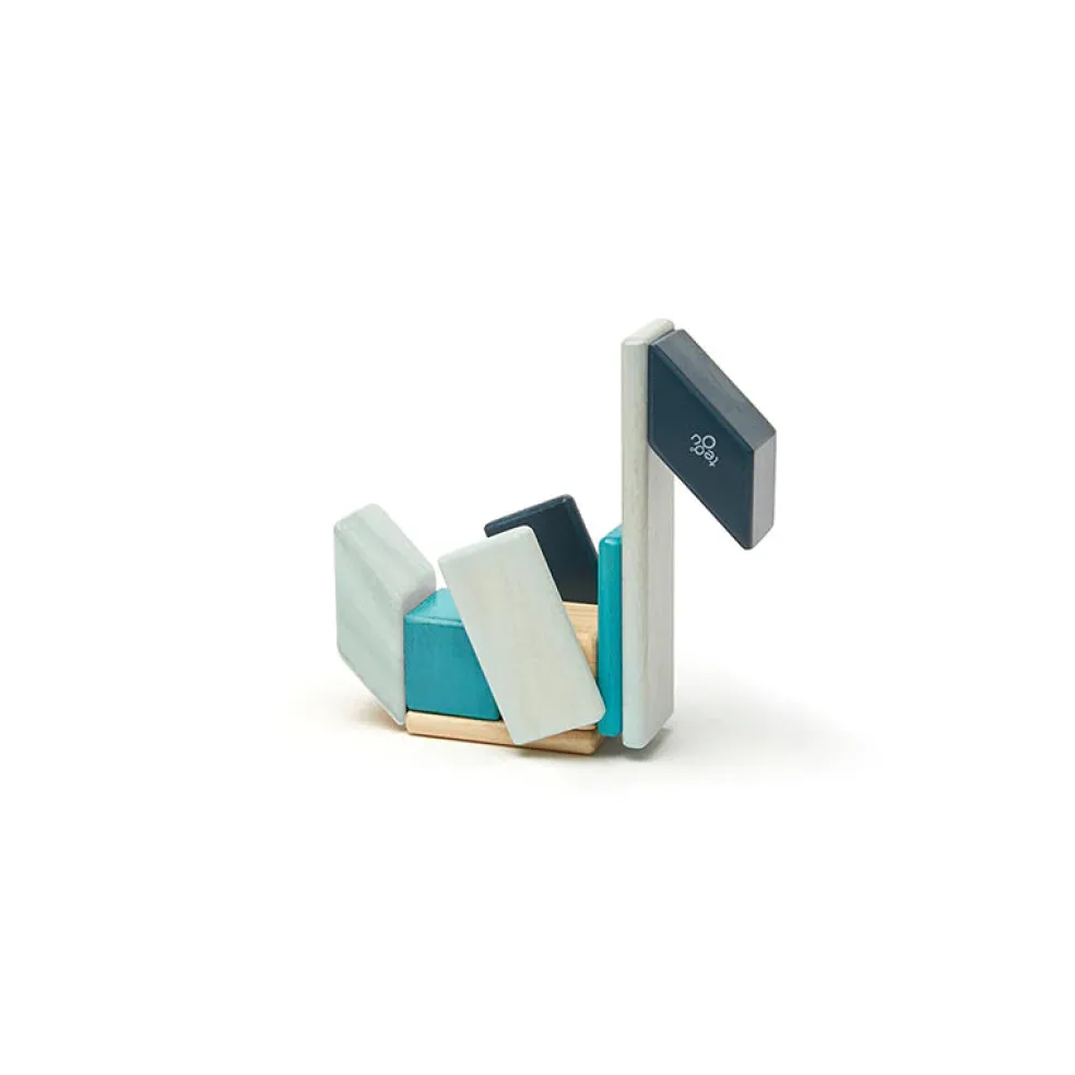 Magnetic Wooden Blocks - 14 Piece Set - Blues