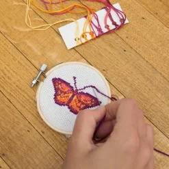 Mini Cross-Stitch Embroidery Butterfly Kit