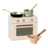 Miniature Dollhouse Stove and Cooking Set