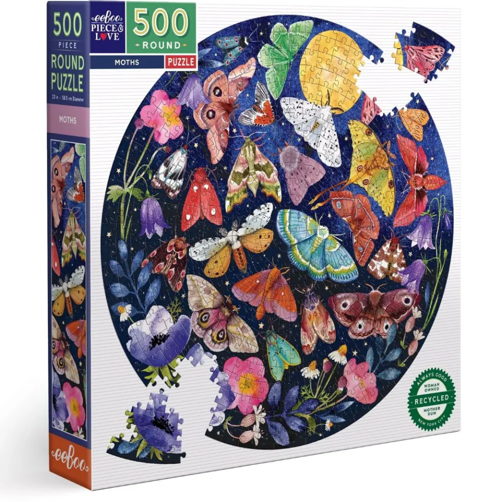 Moths 500 Piece Round Puzzle
