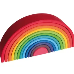 12-Piece Wooden Rainbow Stacking Tunnel