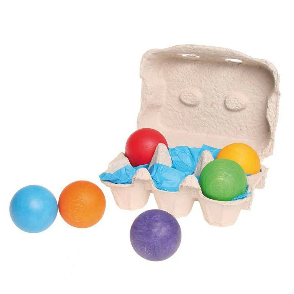 Rainbow Colored Wooden Balls