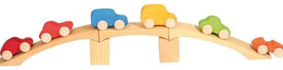 Rainbow Wooden Toy Cars