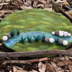 Round Felted River Play Mat