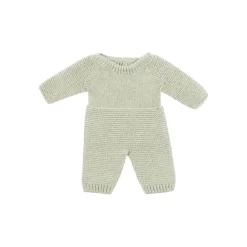 Sage Green Knit Doll Pajamas - 12''