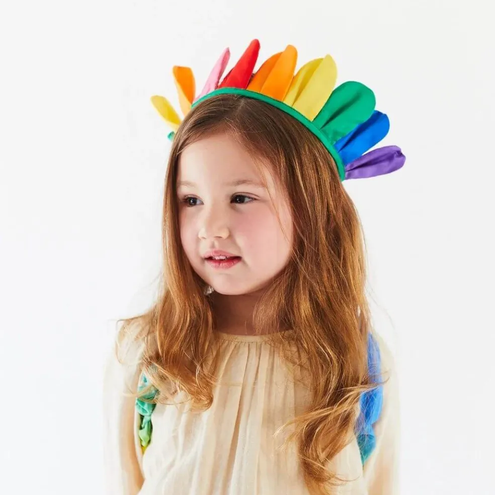 Silk Rainbow Petal Crown