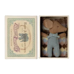Sleepy Wakey Baby Mouse in a Matchbox - Blue