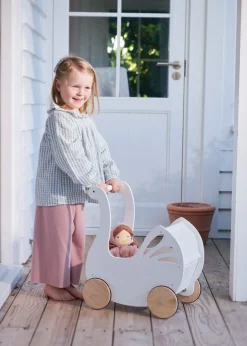 Sweet Wooden Swan Doll Stroller
