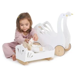 Sweet Wooden Swan Dolly Bed