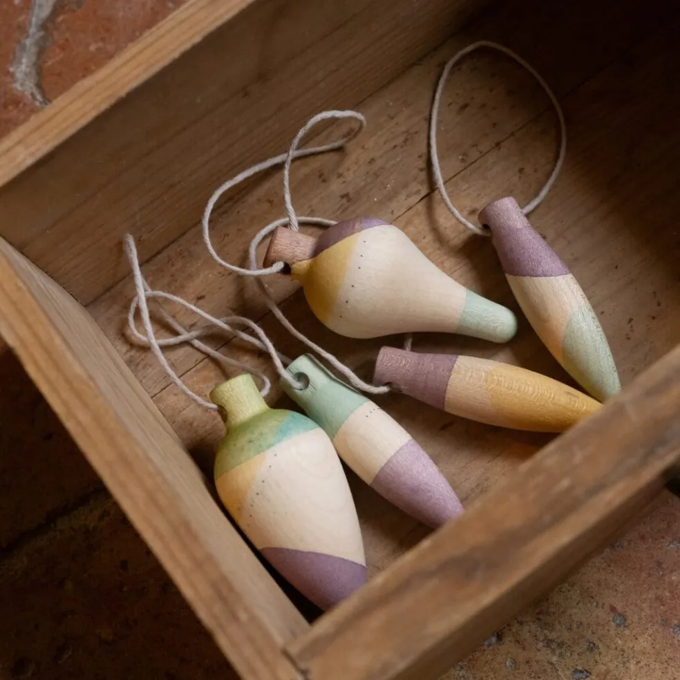 Twinkle Mist Wooden Ornament Set