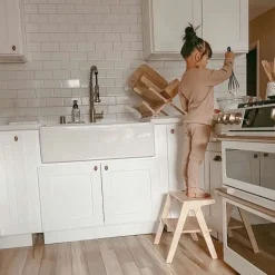 Two-Step Wooden Step Stool - Natural