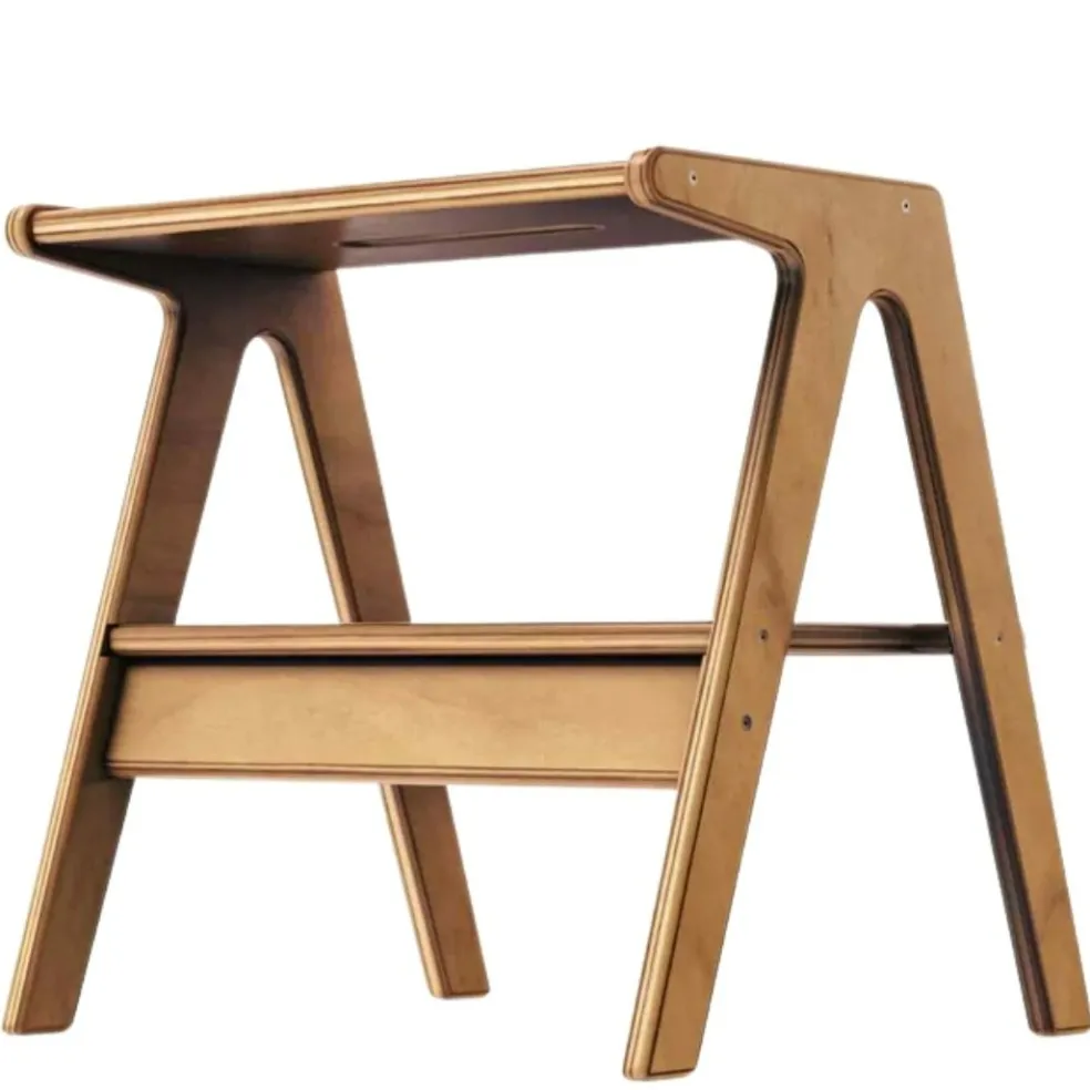Two-Step Wooden Step Stool - Natural