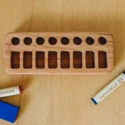 Wooden Crayon Holder - 8 Sticks and 8 Blocks