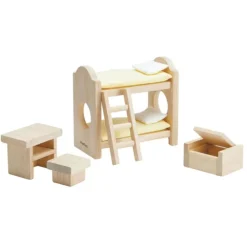 Wooden Dollhouse Furniture - Children's Bedroom