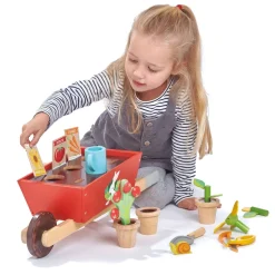 Wooden Garden Wheelbarrow Set