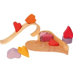 Wooden Heart Blocks - Red