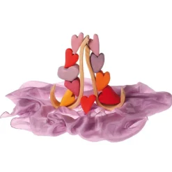 Wooden Heart Blocks - Red
