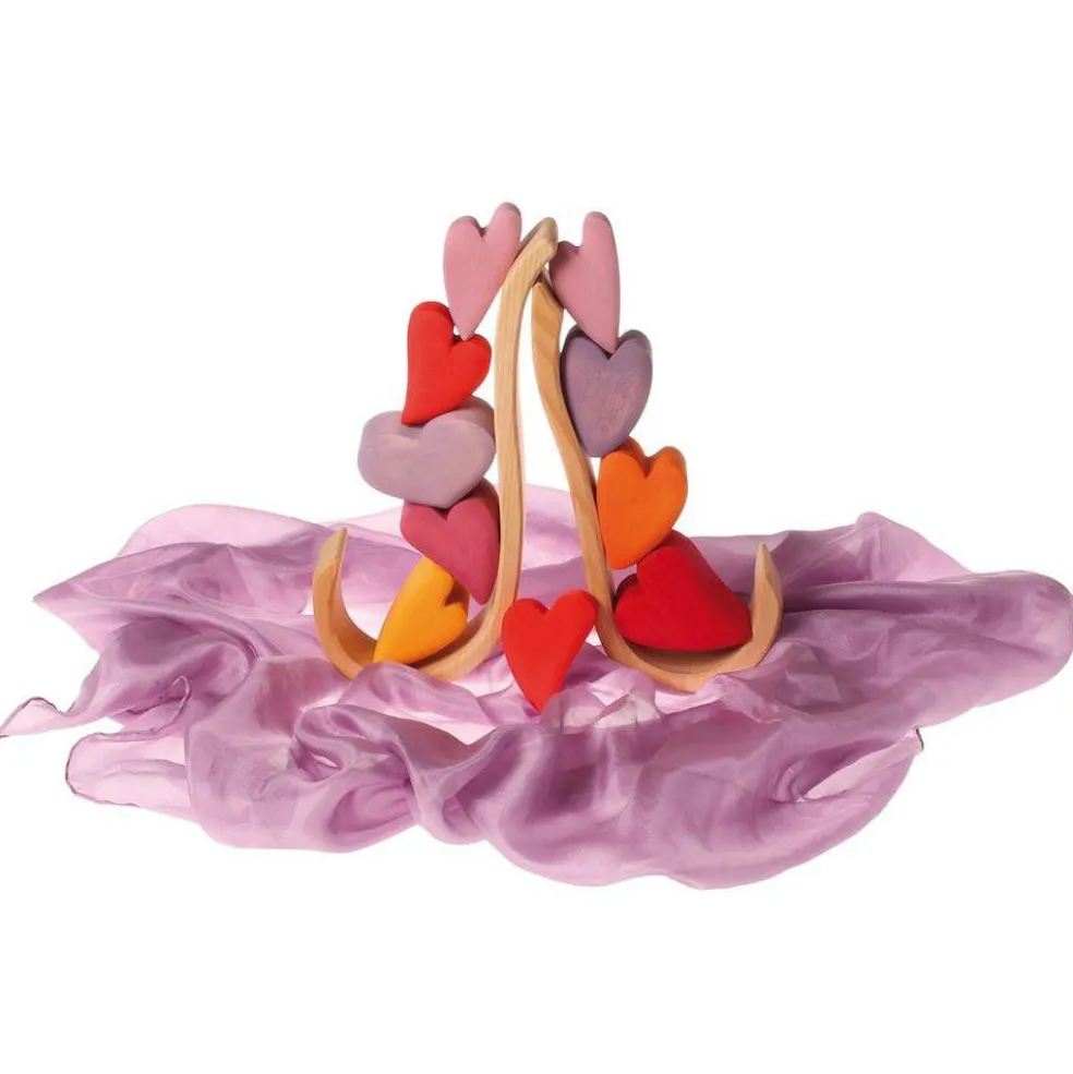Wooden Heart Blocks - Red