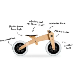 Wooden 3-in-1 Balance Bike / Trike