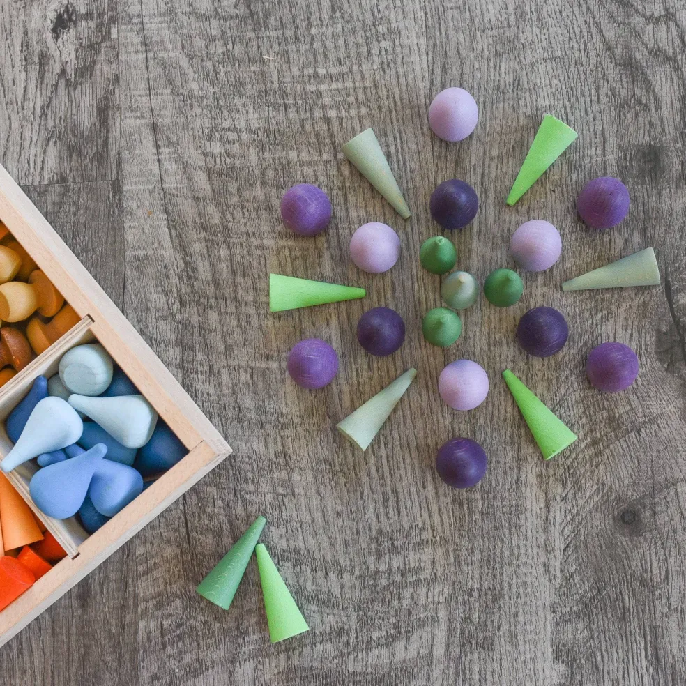 Wooden Mandala Set, Purple Eggs
