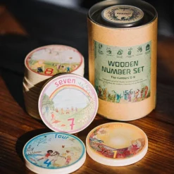 Wooden Math Number Coins Set