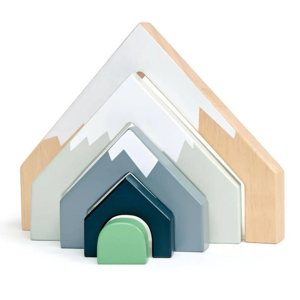 Wooden Mountain Tunnel Pass Stacking Set