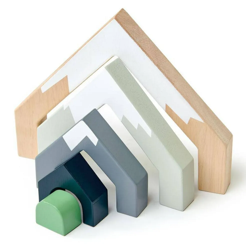 Wooden Mountain Tunnel Pass Stacking Set