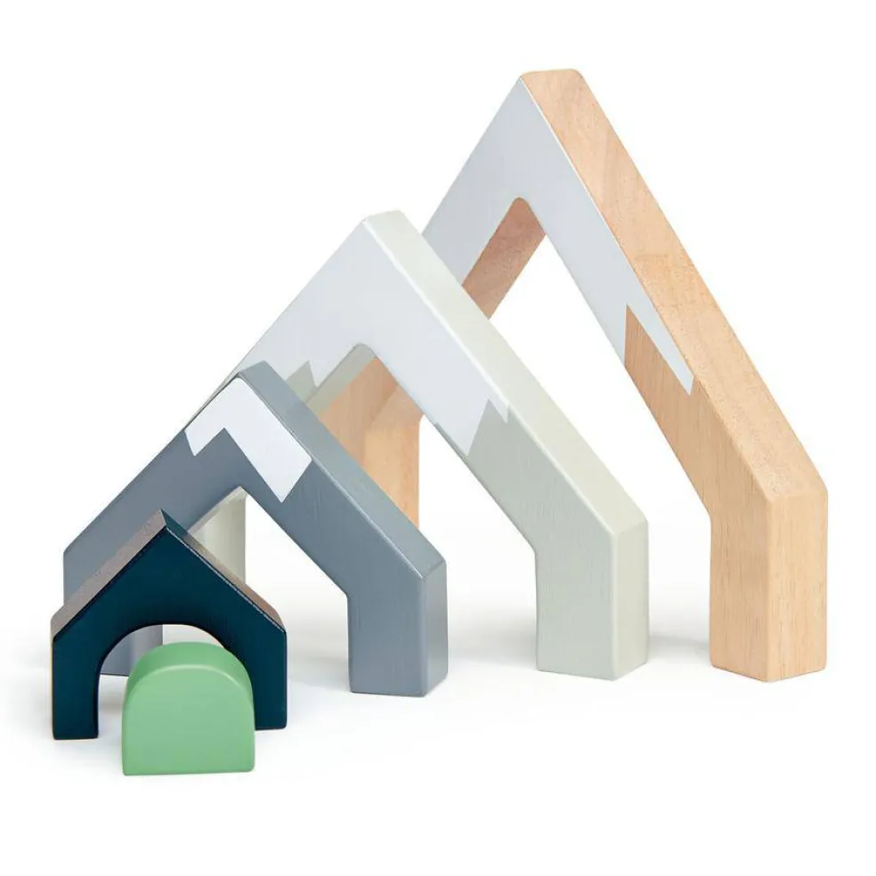 Wooden Mountain Tunnel Pass Stacking Set