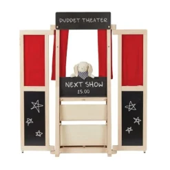 Wooden Puppet Theater & Play Market Stand
