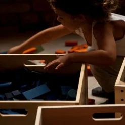 Wooden Rainbow Blocks with Storage Tray - 54 Pieces