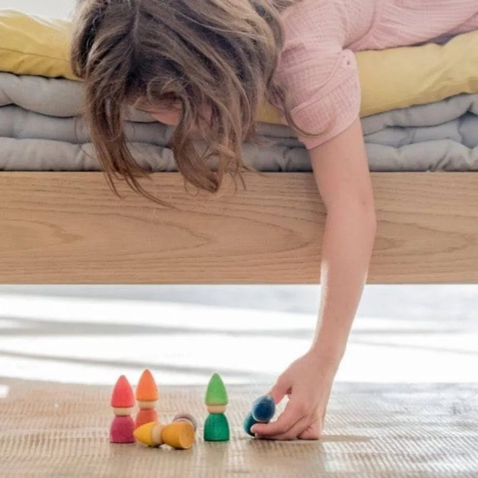 6 Wooden Rainbow Tomten Figures