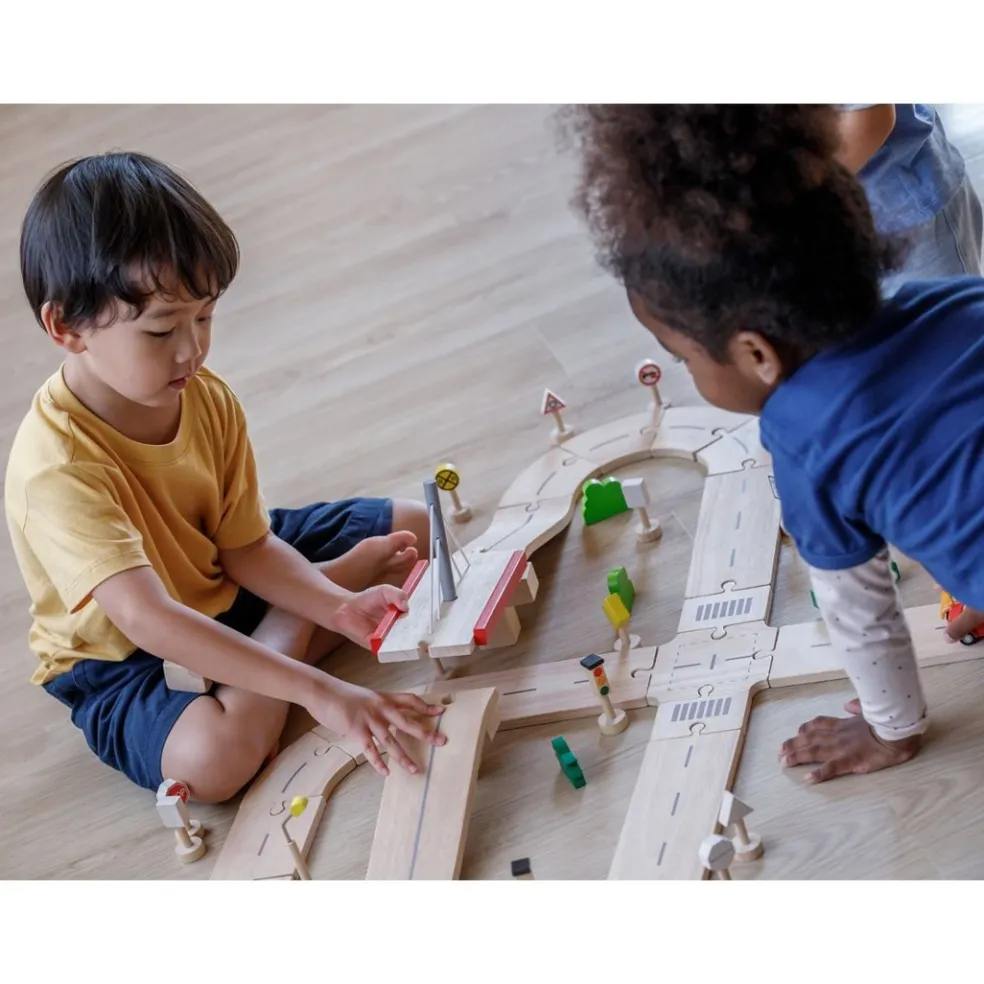 Wooden Road System Play Set