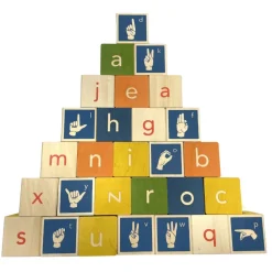 Wooden Sign Language Blocks