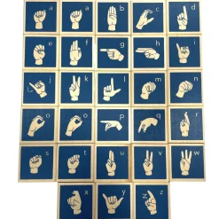 Wooden Sign Language Blocks