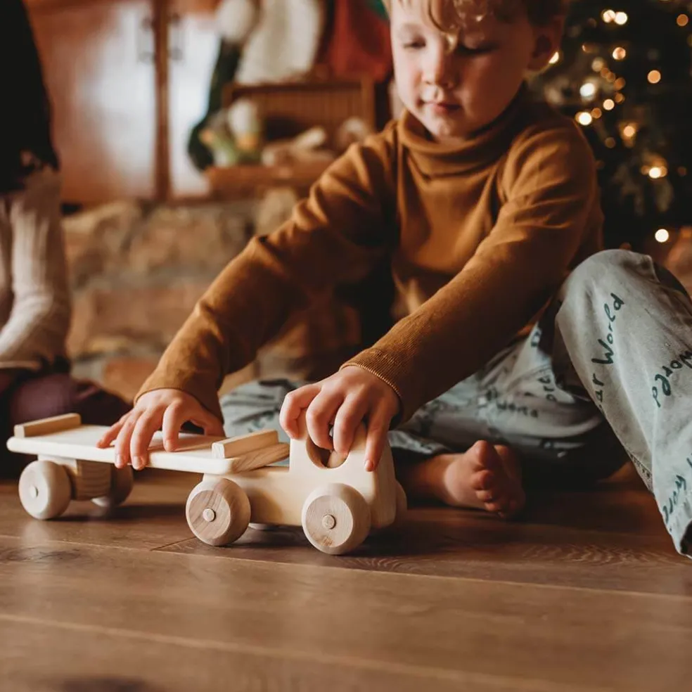 Wooden Toy Car Carrier Truck